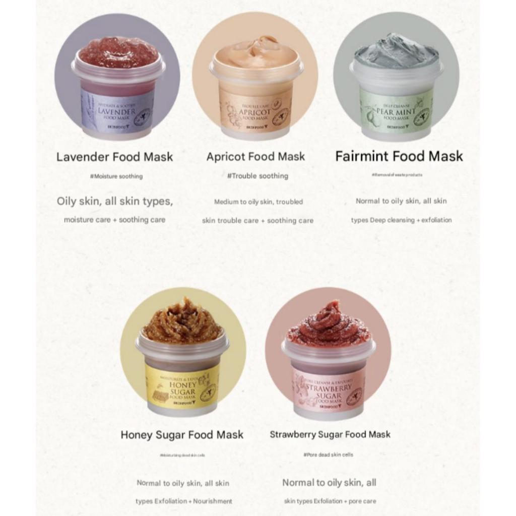 [SkinFood]  Food Mask 120g(Lavender/Apricot/Pear Mint/Honey Sugar/Strawberry Sugar/Lemon)