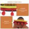 POPETPOP 3-Piece Sombrero Party Hats for Halloween Dog Costumes, Sombrero Headbands with Small Ball Hair Hoops for Pet Kitten Party Decorations