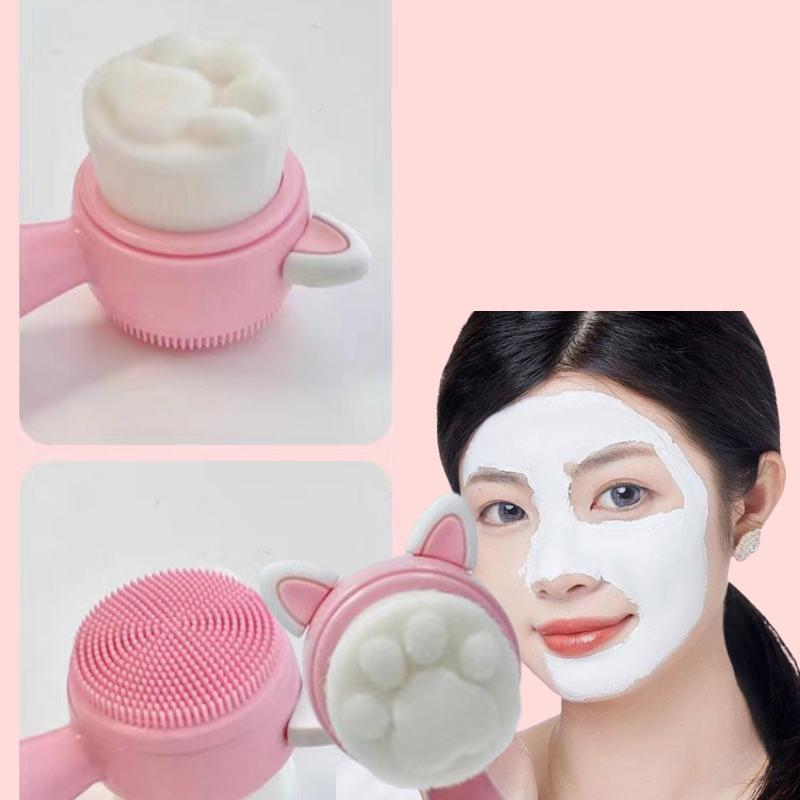 3D Podwójna Silikonowa Szczoteczka do Oczyszczania Twarzy Manualny Masaż Szczoteczka do Twarzy Miękkie Włosie Eksfoliator Dwustronna Szczoteczka do Mycia Twarzy