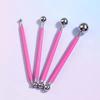 4pcs Metal Ball Sculpture Modeling Tools Double-Ended Modeling Ceramics Set Portable Clay Tools