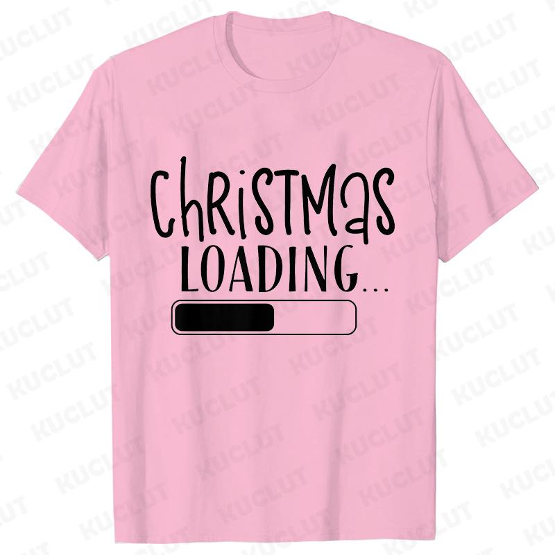 Christmas Loading Graphic TShirt Men Clothing Xmas Short Sleeve Tees Happy New Year Tshirt Trendy Merry Christmas Y2k Tops