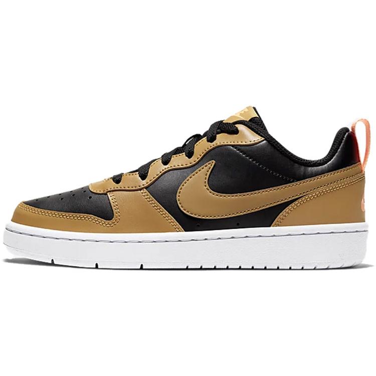 Nike Court Borough Low 2  Black Orange White  GS BQ5448-004 36.5