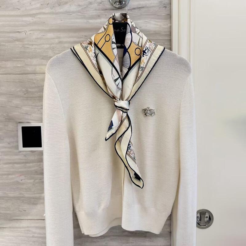 NINA SOLOR Floral Jacquard Silk Scarf