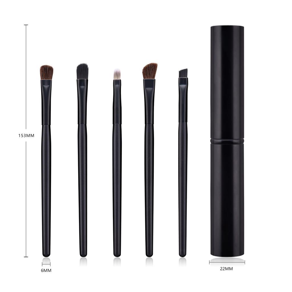5pcs Portable Mini Eye Makeup Brushes Set Smudge Eyeshadow Eyeliner Eyebrow Brush
