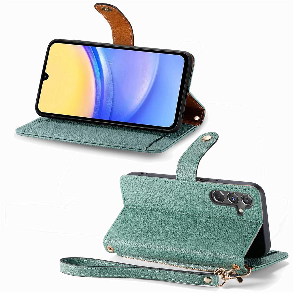 For Samsung Galaxy A15 4G/5G Phone Case Heart Pattern Leather RFID Blocking Cover