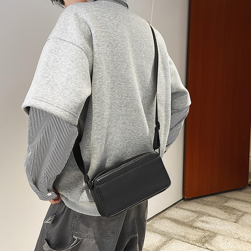 Crossbody Bag Men'S And Women'S Trendy Brand Niche Box Bag Design Sense Small Square Bag Solid Color Mobile Phone Bag Waterproof Shoulder Bag
