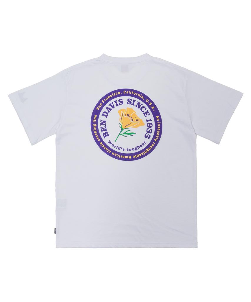BEN DAVIS Original Rose Print Tee Charcoal