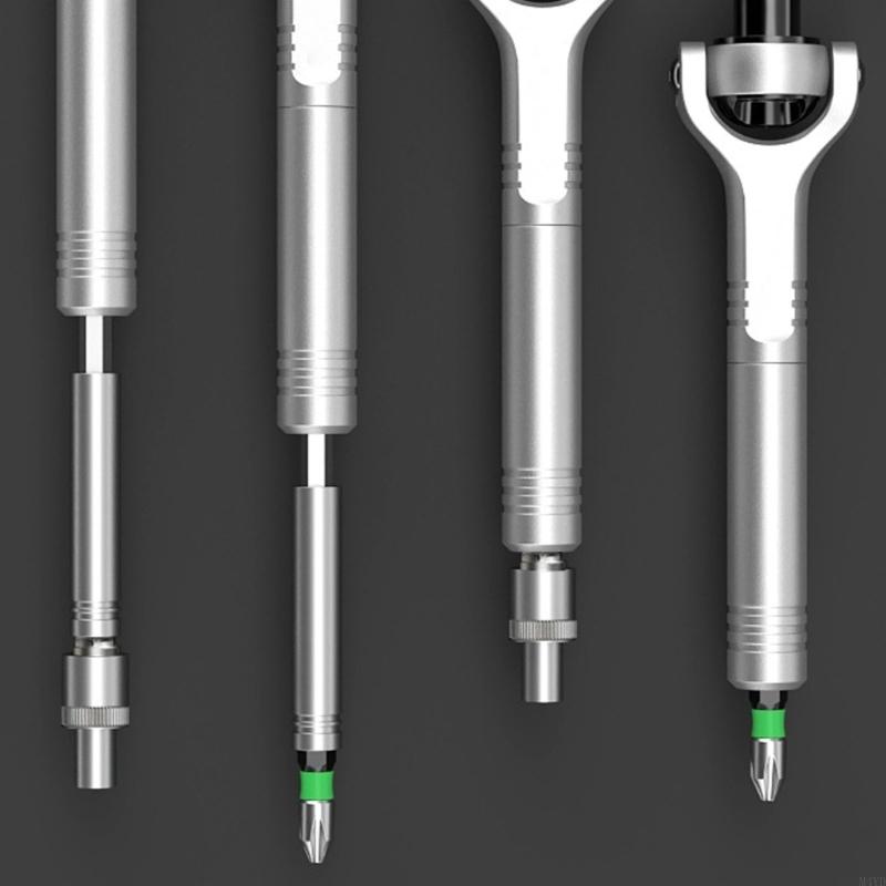 Universal Ratchet Wrench With Multiangle Rotations For Tight Space And Multiple Screw Types In Homes Or Auto Repair M4YD