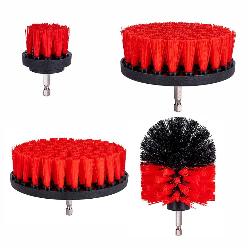 4-Piece Electric Drill Car Wash & Floor Cleaning Brush Kit