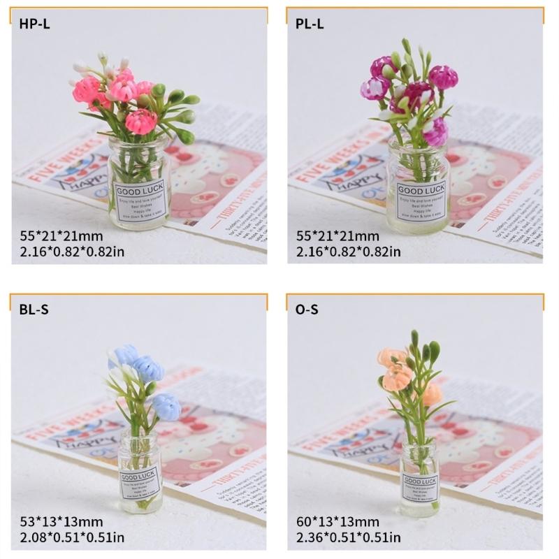 10pc Dashboard Center Console Mount Greenery Decoration Glow Small Figurines Decors Miniature Potted Flowers Ornament