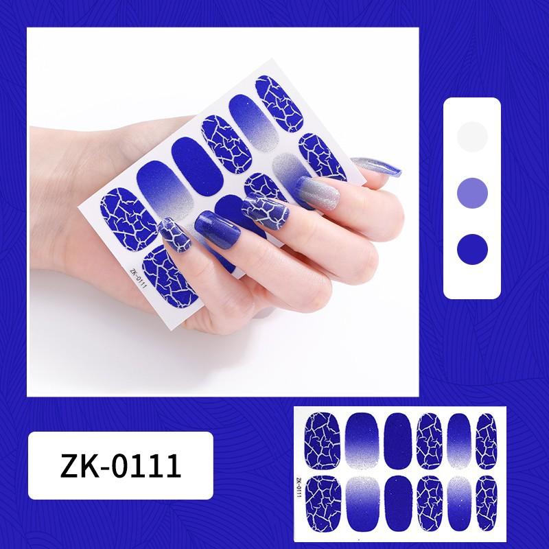 12-finger White No-Bake Nail Decal Fully Coated with Waterproof Long-lasting Nail Patch Simple Wind Nail Polish Adhesive
