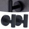 2 PCS Stainless Steel Towel Hook Black Coat Hook Stable Robe Hook  Door Hanging