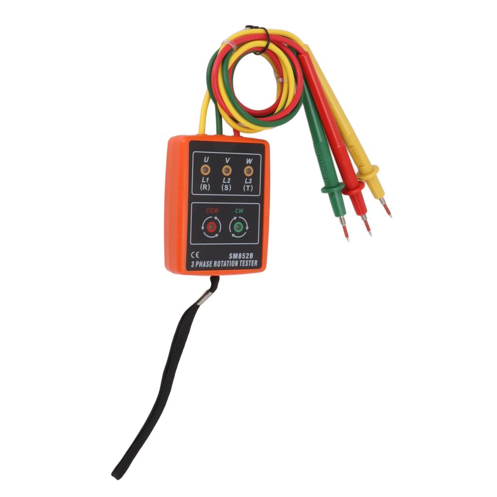 60V‑600V Three Phase Sequence Meter High Efficiency AC Phase Rotation Tester with LED Indicator Detector