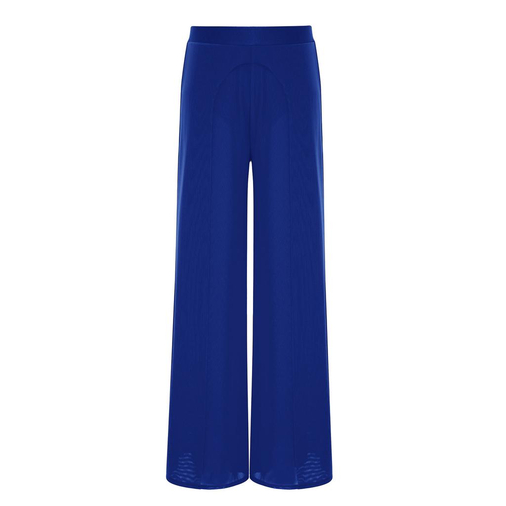 Kids Girls Performance Dance Pants: Elastic Waistband Wide-Leg Mesh with Built-In Briefs for Lyrical Competition