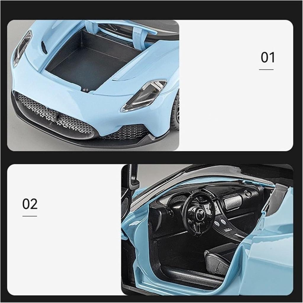 1/22 Scale Maserati MC20 Sport Car Model with Sound and Light, Pull Back Alloy Model Diecast Model Car for Kids Toy Gift