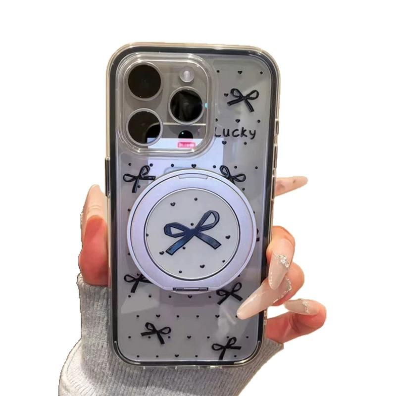 Black Bow Is Suitable for Apple 11oppo Airbag iPhone11/11/11Pro Mobile Phone Case Huawei Transparent.