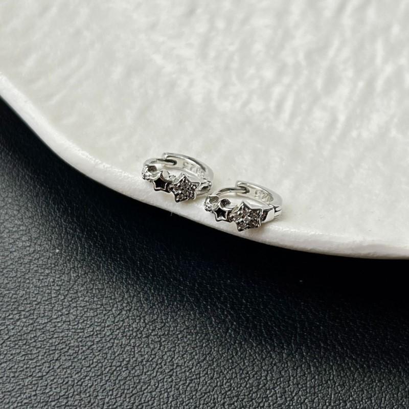 

PANJBJ 925 Sterling Silve Star Hoop Earring for Women Drip Glaze Versatile South Korea Sweet Romantic Jewelry Gift Dropshipping