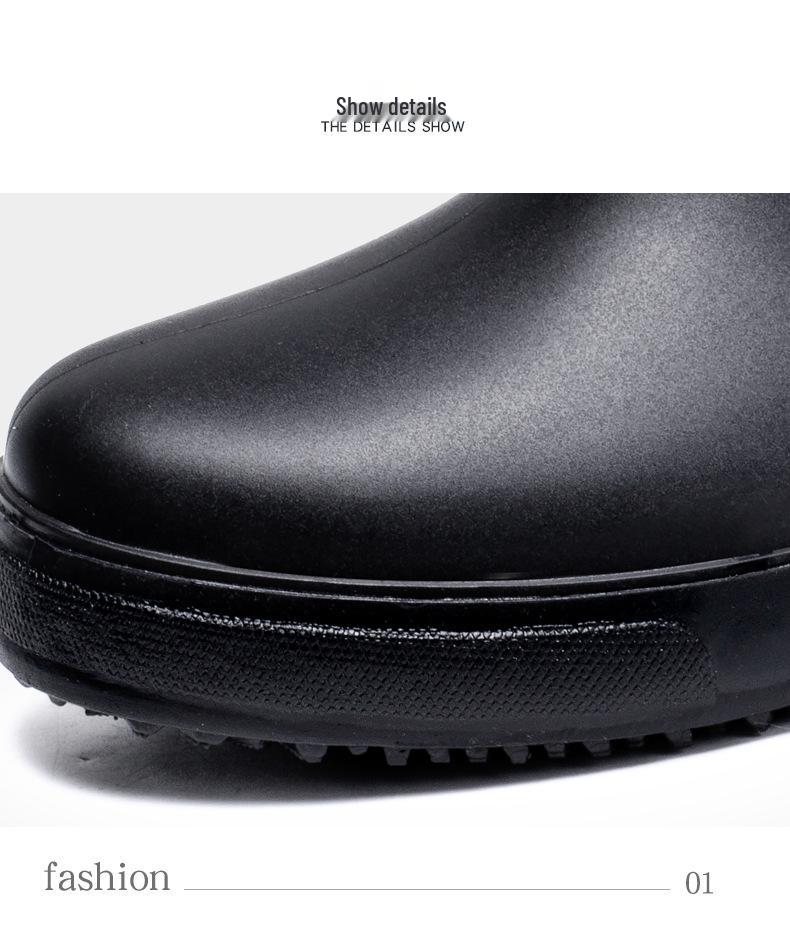 Men's Lightweight Waterproof Ankle Rain Boots - Non-Slip, Wear-Resistant Outdoor Shoes