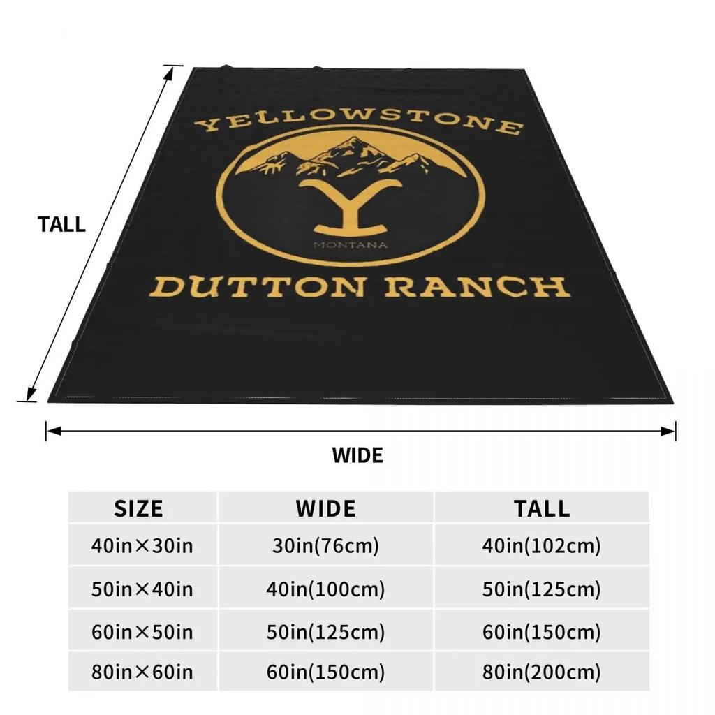 Yellowstone Super Soft Blanket Dutton Ranch Logo Camping Throw Blanket Winter Cute Custom Flannel Bedspread Sofa Bed Cover
