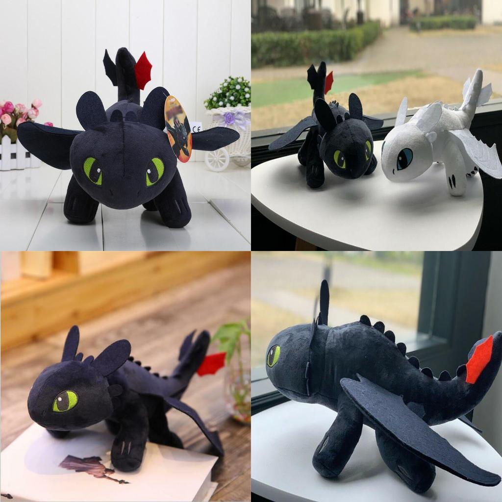 Cum să antrenezi un dragon Toothless Night Fury Jucărie moale de pluș 20cm 25cm 35cm 45cm 65cm Cadou educațional pentru copii