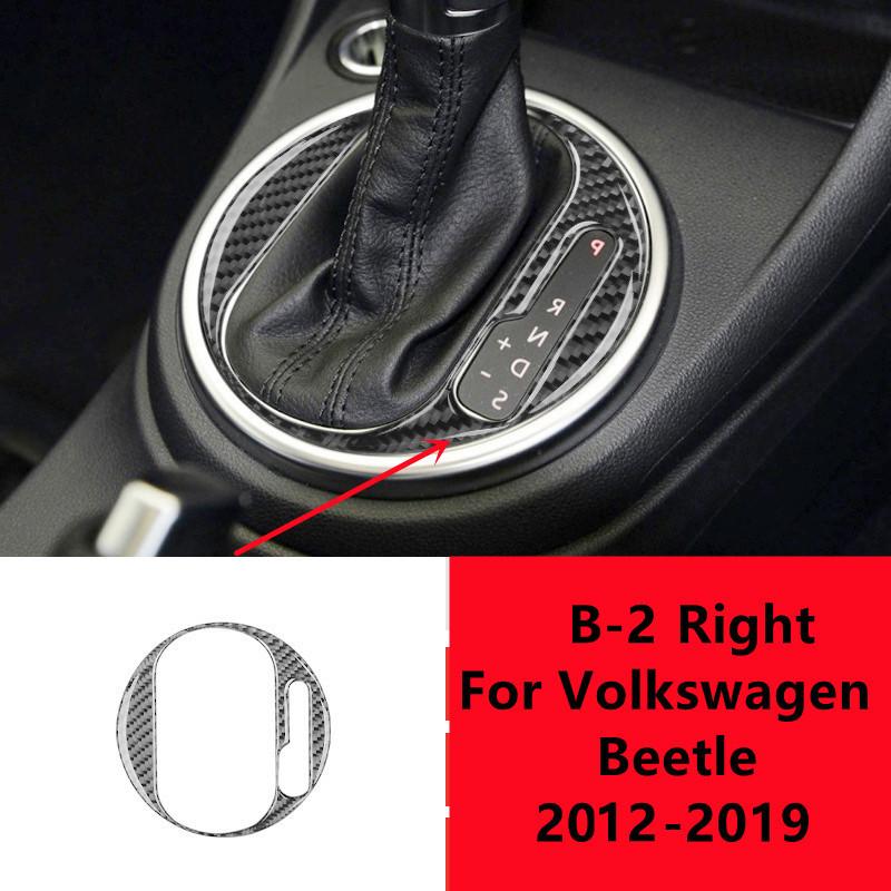

Накладка на панель передач из настоящего углеродного волокна для Volkswagen VW Beetle 2012-наклейка на панель переключения автомобиля, внутренняя отделка B-2