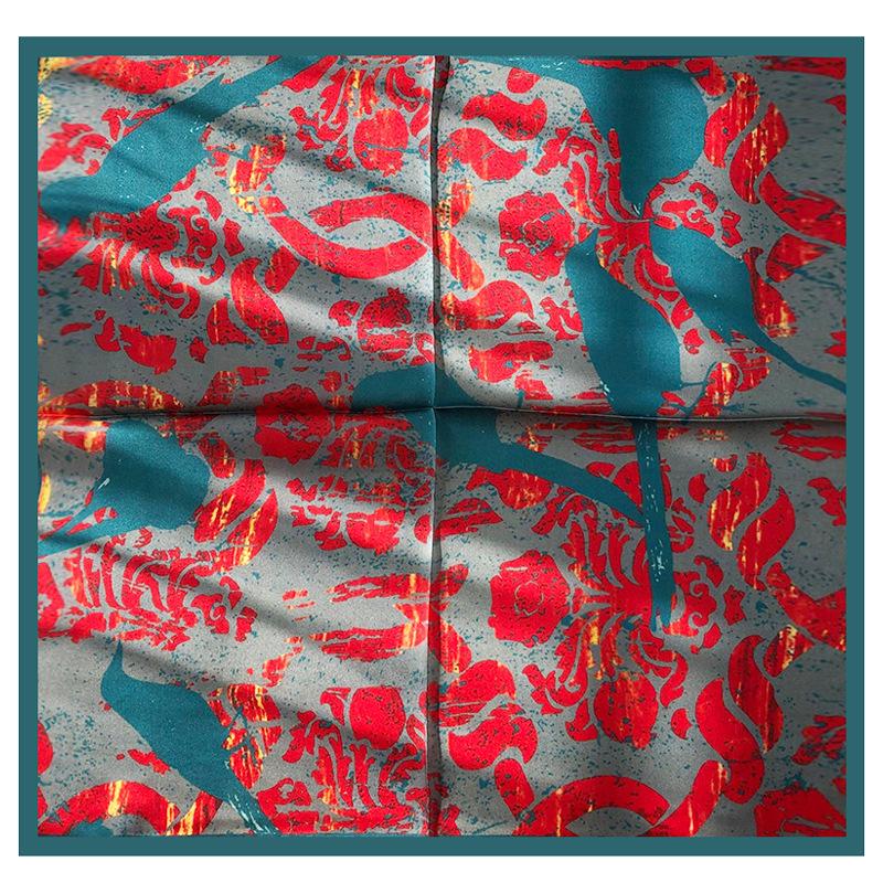 

Real Silk Scarf For Female Print Square Neck Headband 53*53cm Foulard Hijab Scarves Women Shawls And Wraps Bandana Stole