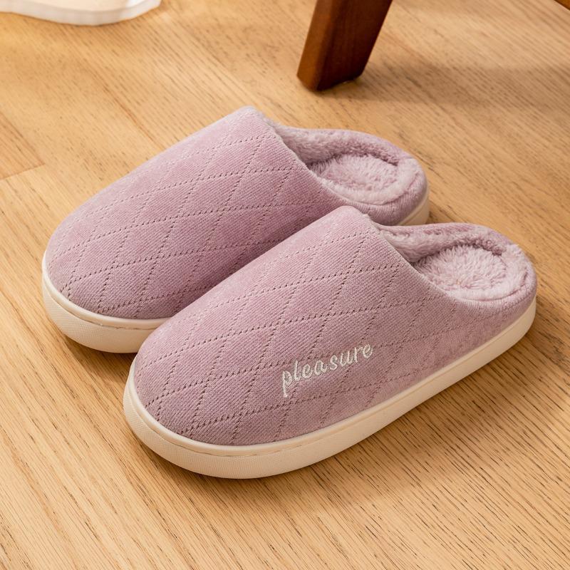 Lidani cotton slippers women's winter new indoor home warm wool slippers couple home ladies
