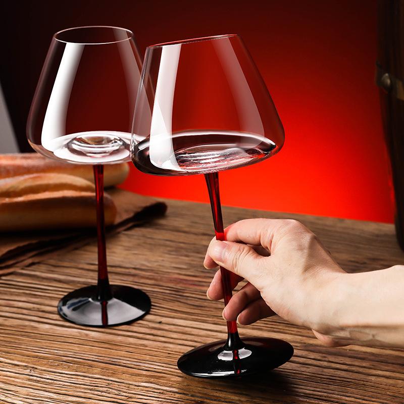 Large Capacity Red Wine Glasses High Wine Glass Set Home High Value Crystal Glass Burgundy Wine Glass High Bar Barware