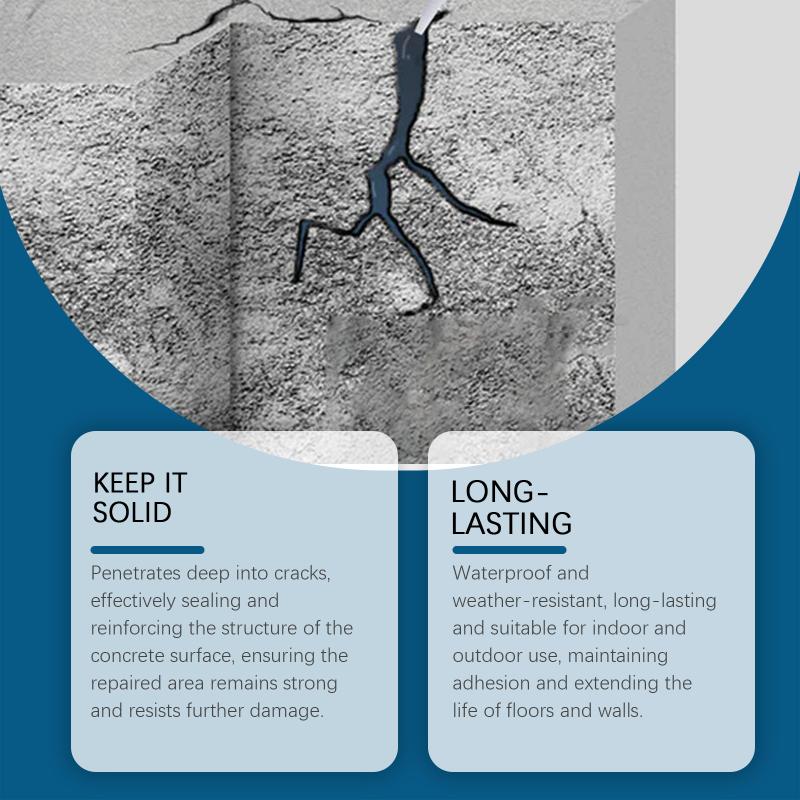 Crack Filler Liquid Concrete Crack Filler Waterproof Concrete Bonding Agent Quick-Drying Sealing Adhesive For Sealing