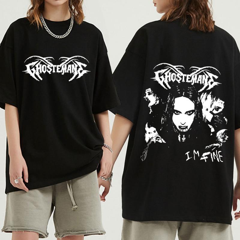 Ghostemane Graphic Print T Shirt Fashion Hip Hop Metal Rock Gothic T Shirt Streetwear Plus Size T Shirt Women