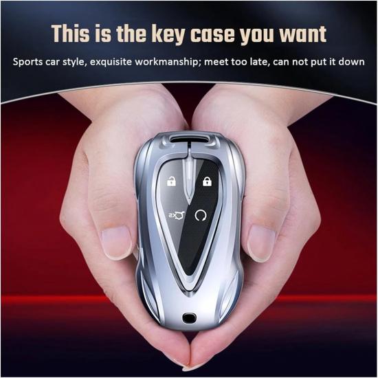 Car Key Cover Zinc Alloy Luxury Shell for Changan CS35PLUS CS55PLUS CS75PLUS CS85 CS55 CS15 CS95 CS75 Eado Fit for UNI-T K Car Key Cover Shell (Gun