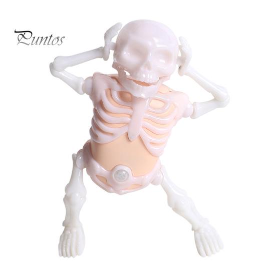 

Хэллоуин Танцующий скелет игрушка Забавный скелет сенсорная игрушка со звуком Детская игрушка Домашнее украшение Светящийся в темноте Танцующий череп фигурка зелёный