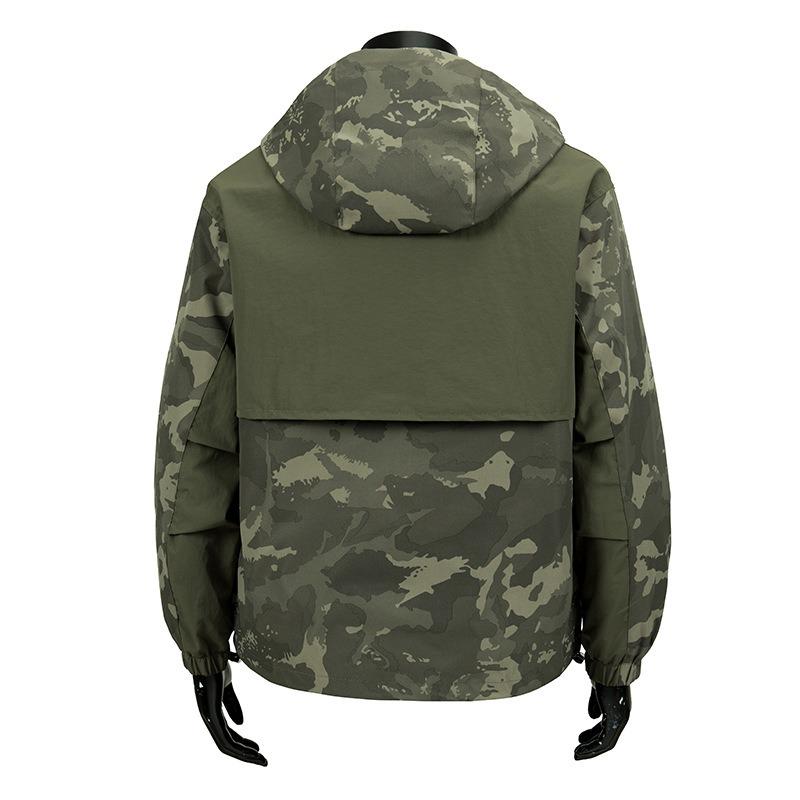 European Size Hooded Tooling Jacket Men's New Loose Outdoor Camouflage Men's Top Coat
