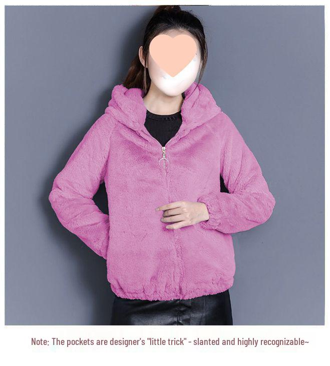 Women's Plus Size Hooded Fleece Coat - Double-Sided Velvet Sweatshirt, Warm Winter Pajamas