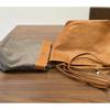 Johnature Retro Genuine Leather Tote Bag Versatile Commuting Solid Color Soft Leather Women's Shoulder Bag