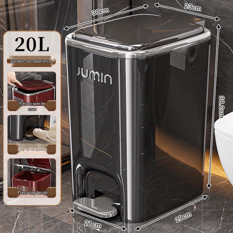 Luxury Pedal Trash Bin with Lid: Hands-Free Operation for Kitchen, Living, Dining, Bedroom