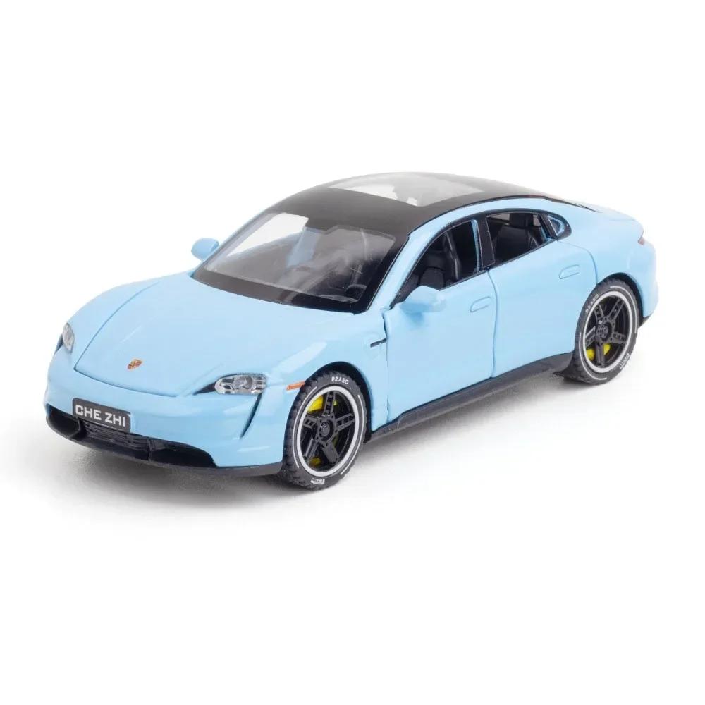 1:32 Taycan Targa 4S Alloy Sports Car Model Toy Diecast Metal Sound Light Pull Back Miniature Vehicles Boy Christmas Gifts