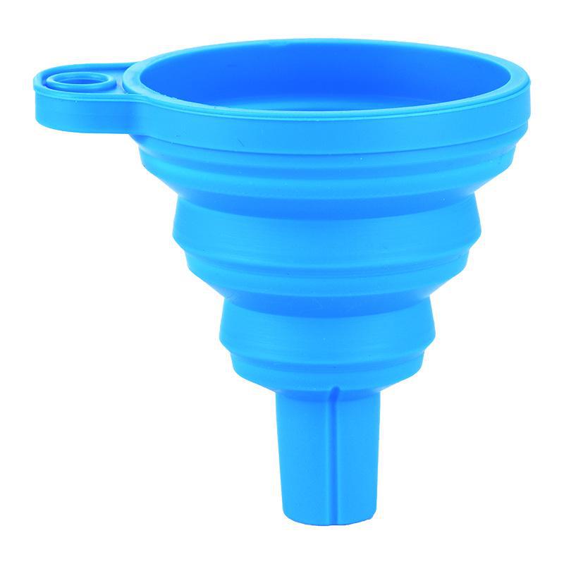 Silicone Folding Funnel with Long Neck - Telescopic and Thickened for Kitchen Liquid Filling