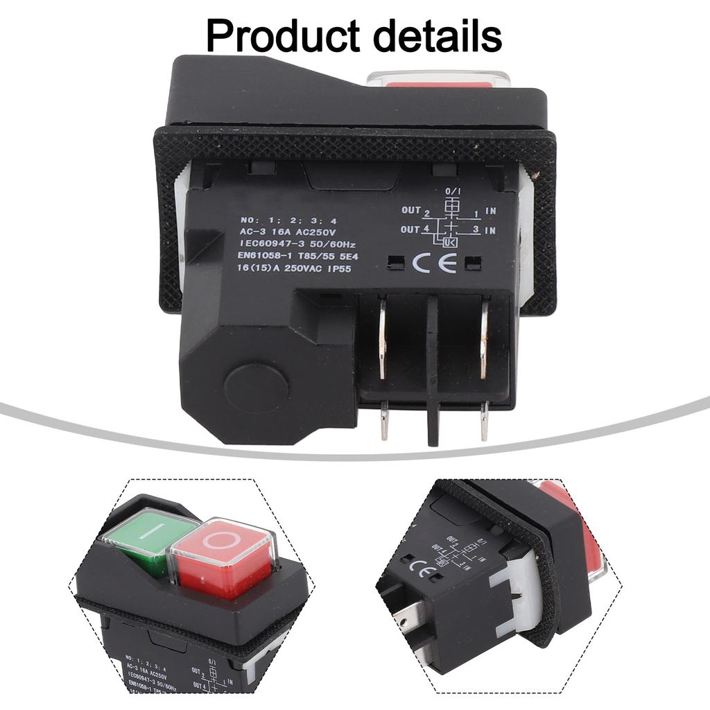 A smart choice for garden machinery this waterproof electromagnetic push button switch offers safety and reliability