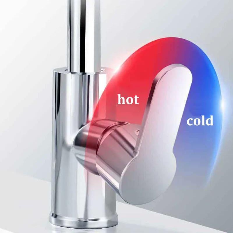 360° Rotating Basin Faucet Kitchen And Bathroom Dual-use Hot and Cold Water Splash-proof Faucet