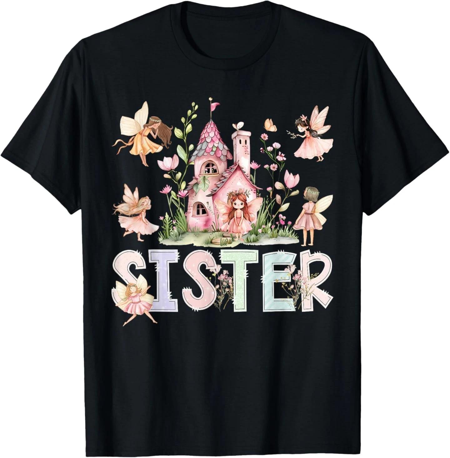 Волшебная Сестра-Фея Цветочная Девочка на День Рождения Сказочная Семейная Футболка 3XL