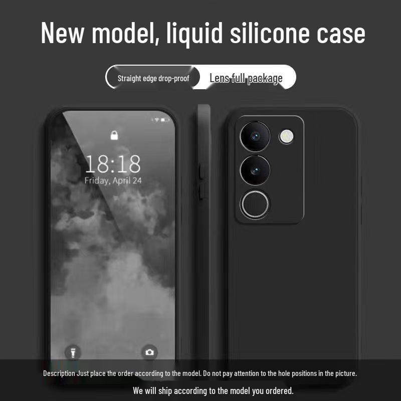 Compatible with Vivo V29 5G: Solid Color Rubik's Cube Liquid Silicone Soft Shell – Full Coverage & Drop-Proof