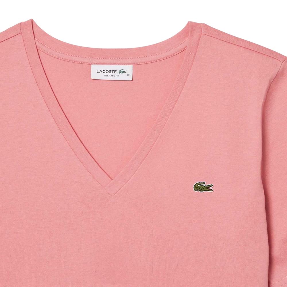 Lacoste Womens/Ladies Cotton V Neck Relaxed Fit T-Shirt