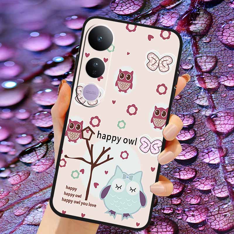 Case For Vivo V50 Lite Soft 3D Flower Relief Emboss Silicone Covers for Vivo V 50 Lite 4G 5G V50Lite Soft Capa Protective Casing