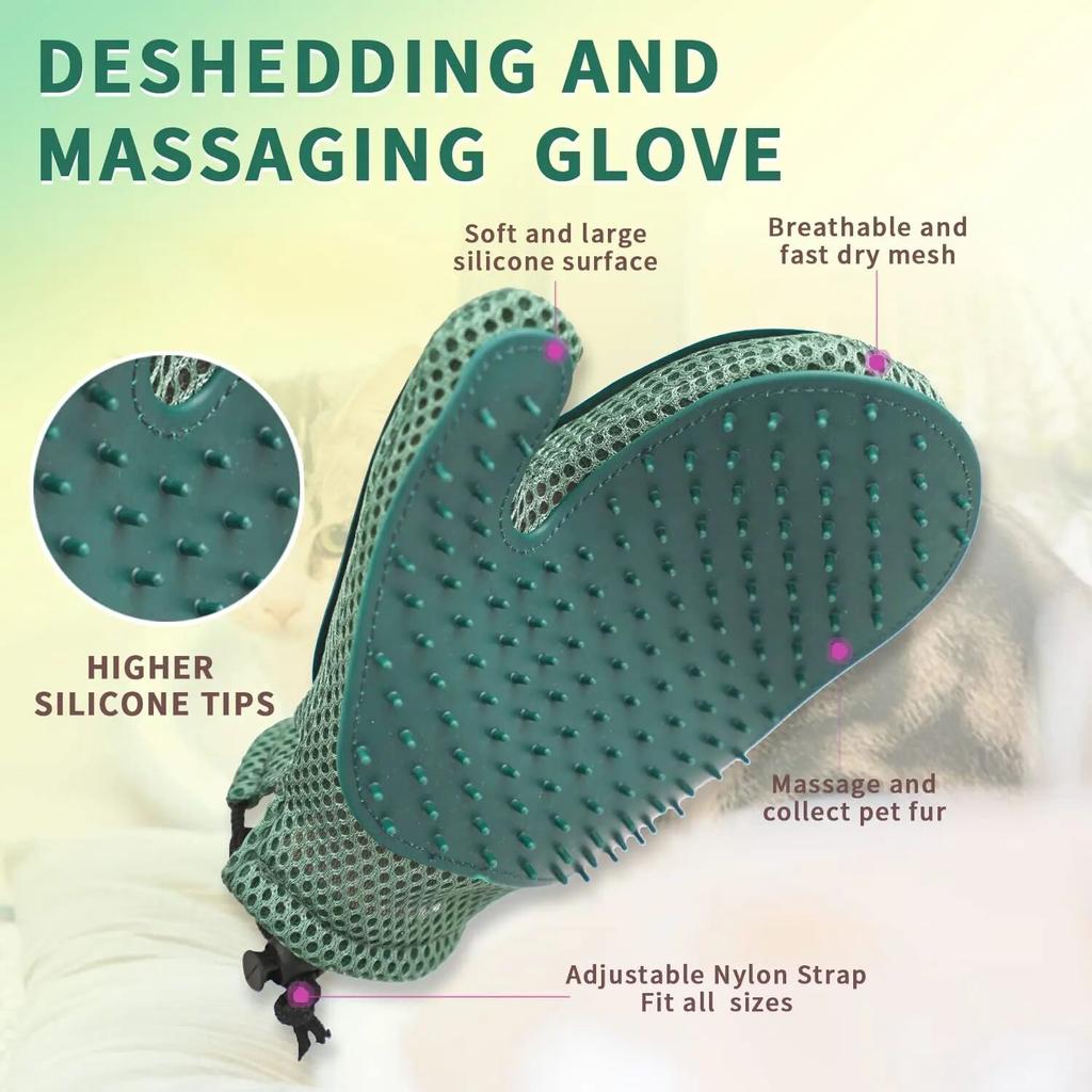 Cat Hair Glove & Pet Fur Remover Glove, Dog Grooming Glove Brush for Shedding,Pet Hair Remover Mitt for Cleaner, Grooming Glove