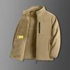 Men S Loose Fit Fleece Lined Stand Collar Jacket Casual Winter Coat