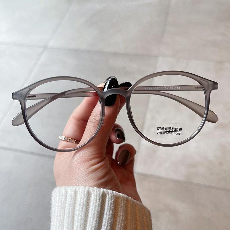 

Blue Light Blocking Eyeglass Frame For Women Round Shape Material Eyeglasses Frames Men Vintage Stylish Decorative Glass