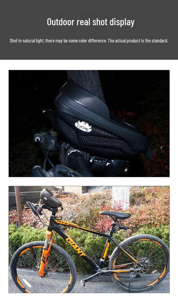 Unisex EVA Hartschalen-Fahrradlenkertasche mit Touchscreen, Wasserabweisendes Handyfach für Mountainbiking