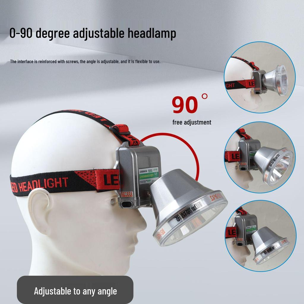 High-Intensity Headlamp with Long-Lasting Battery and Sensor for Outdoor Use, Night Fishing, and Mining