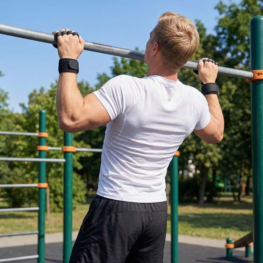 1 Pc/ Pair Ergonomic Shape Lifting Grips Silicone Material Anti-Slip Grips  Barbell Exercises